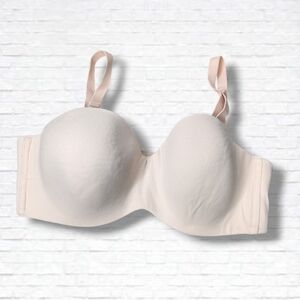 La Vie En Rose Beige Adjustable Strapless Padded Bra Size 38D